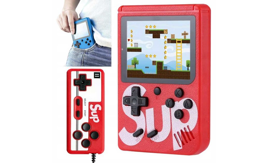 Mini konsola SUP przenośna retro pegasus 8 bit 400 gier + pad ee