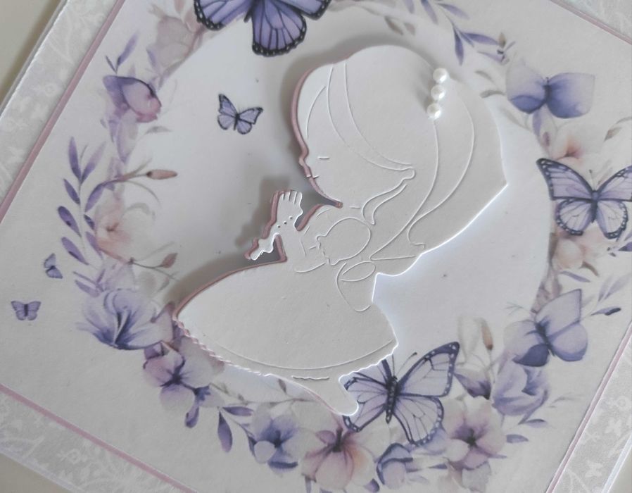 Kartka ręcznie robiona na Komunię Świętą