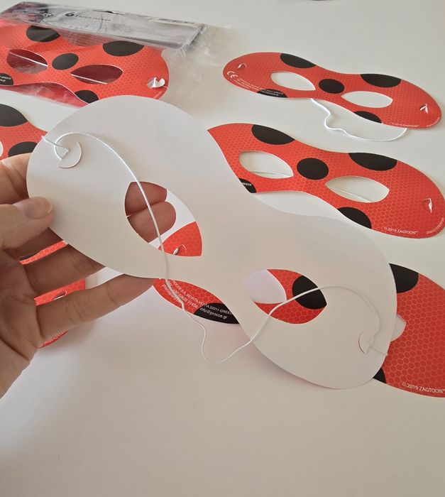 6 máscaras de papel Ladybug novas