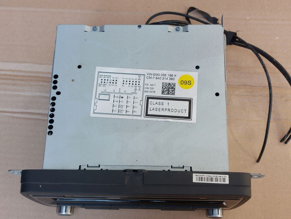 radio cd low eu dab g+ bvx volkswagen 5m0035186k + kod golf passat tou