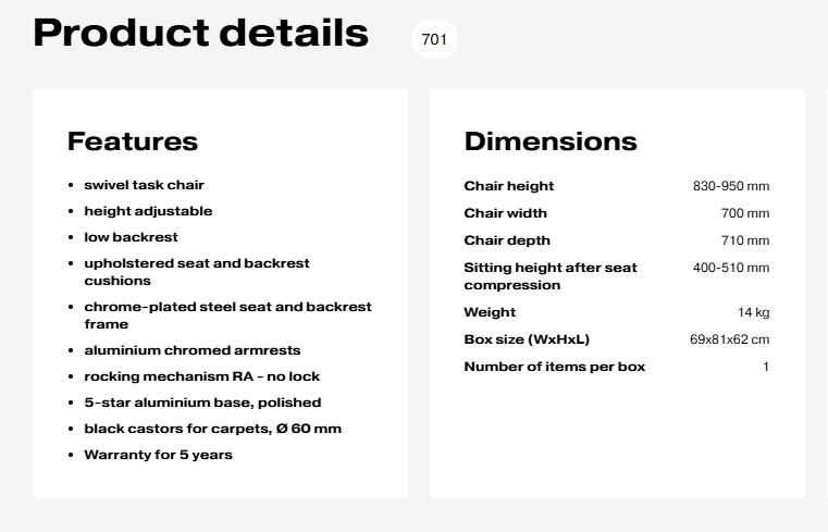 Fotel obrotowy LD Seating FLY 701 – skóra kremowa, elegancki design
