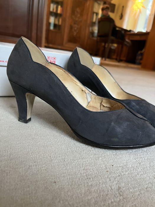 Czarne Szpilki skórzane Dorndorf