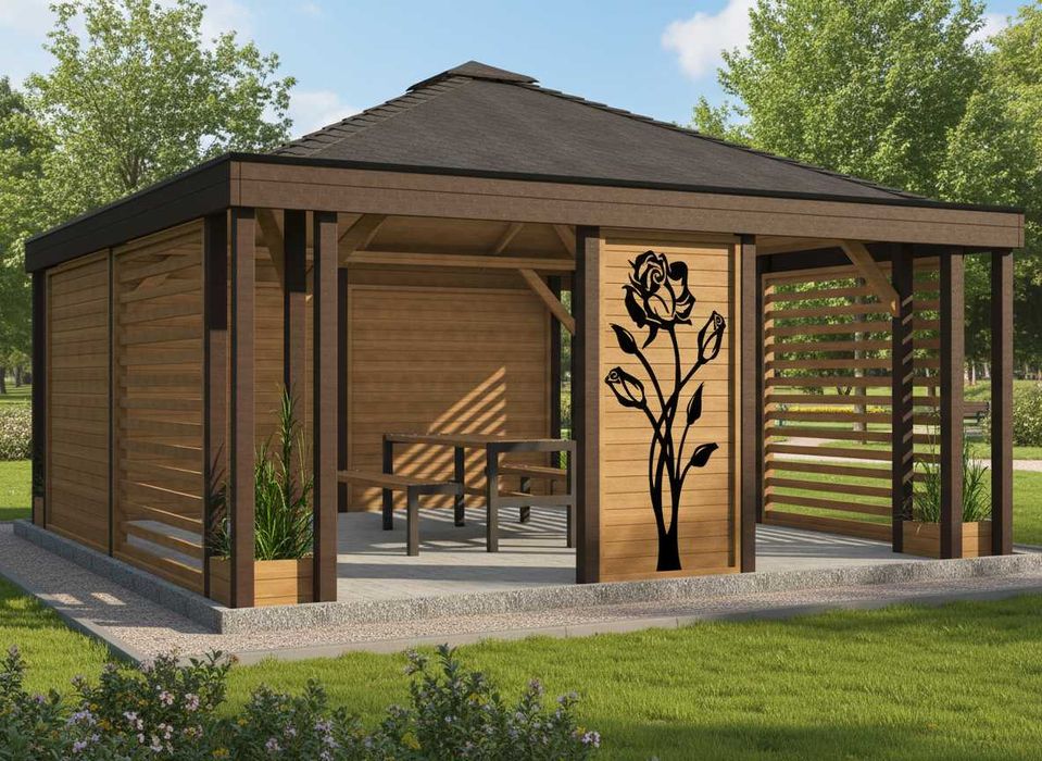 Altana Nowoczesna Ogrodowa Drewniana Altanka do Ogrodu ALTANY Altanki