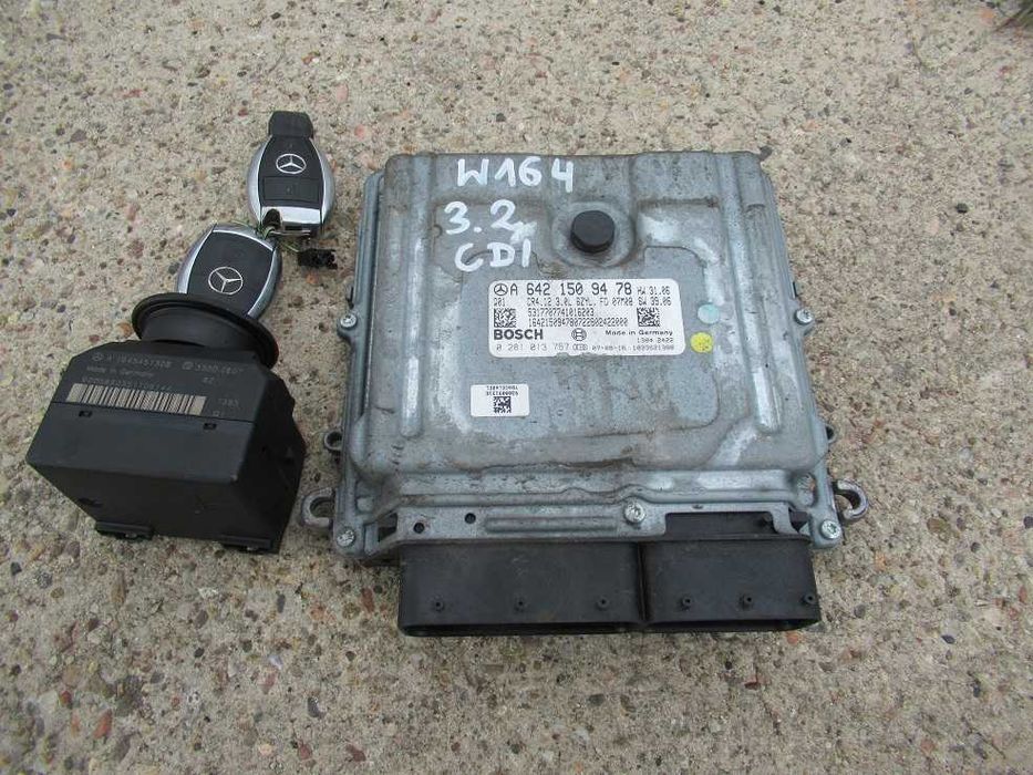 mercedes W251 W164 3.0 cdi komputer silnika + stacyjka z kluczem
