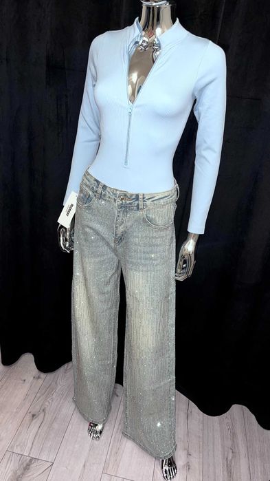 Jeansy w cyrkonie, całe się mienią :) spodnie premium!