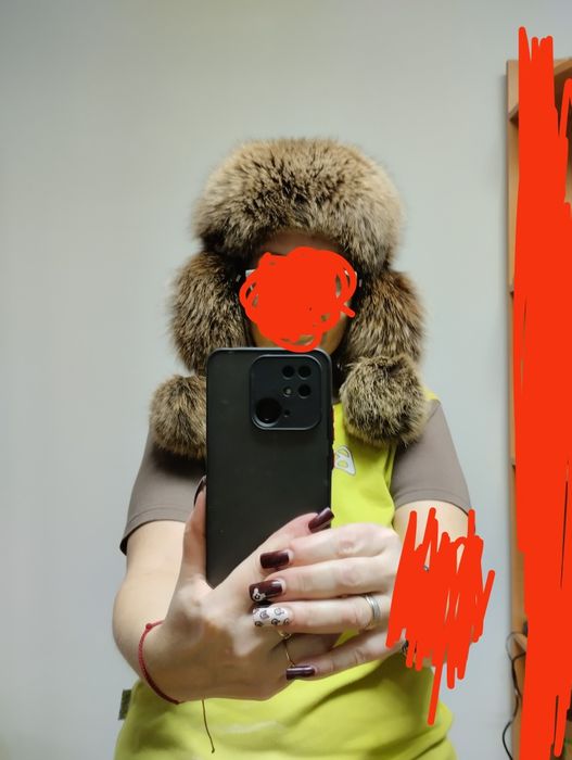Шапка с натуральной чернобуркой