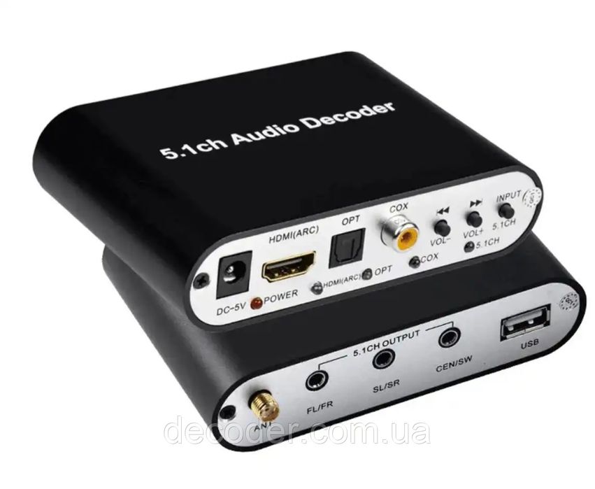 HDMI ARC конвертер аудіо декодер звуку Spdif блютуз в аналоговий 5.1