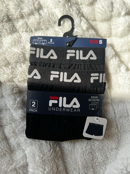 Fila bokserki męskie 2-pack czarne S nowe z metką bawełniane