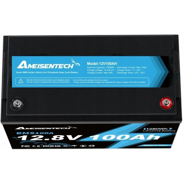 Комплект резервного живлення 4,2 кВт LiFePO4 — Anenji Wi-Fi + 2× Ameisentech A121 12.8V 100Ah
