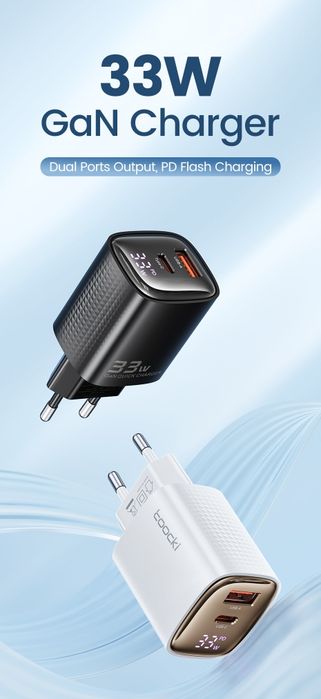 топова GAN usb зарядка 33w pd3 qc4 toocki блок питания живлення