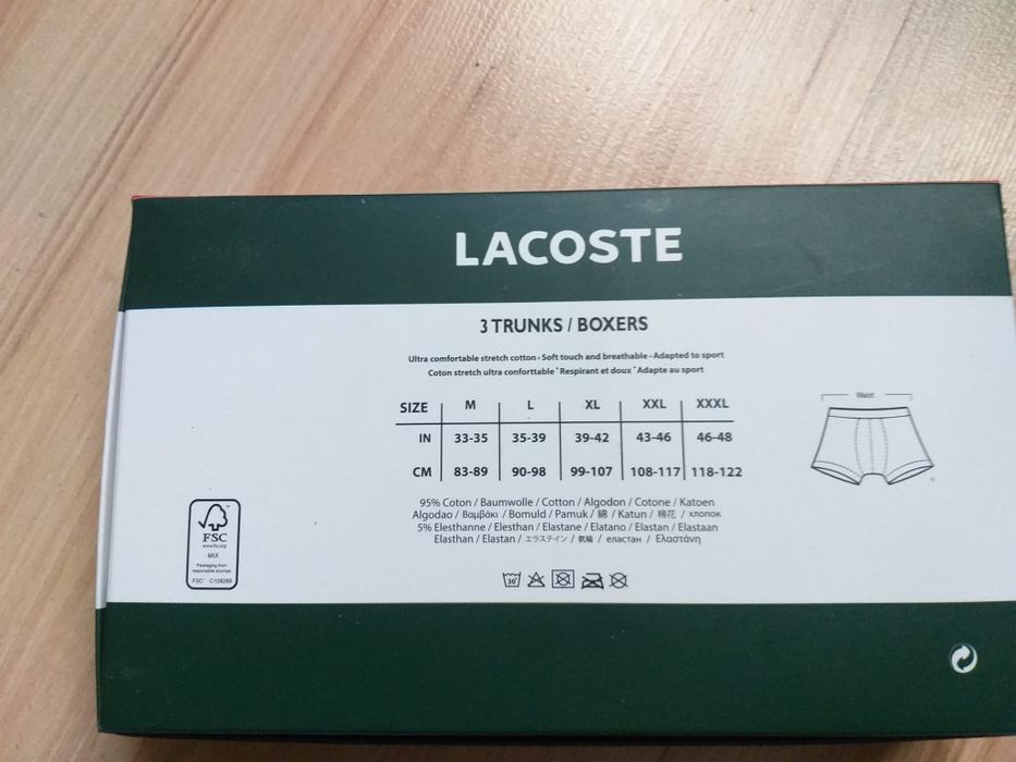 Bokserki męskie Lacoste 3 pack
