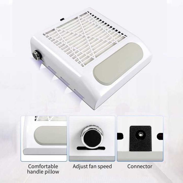 Odkurzacz do paznokci 80W HEPA pochłaniacz pyłu manicure