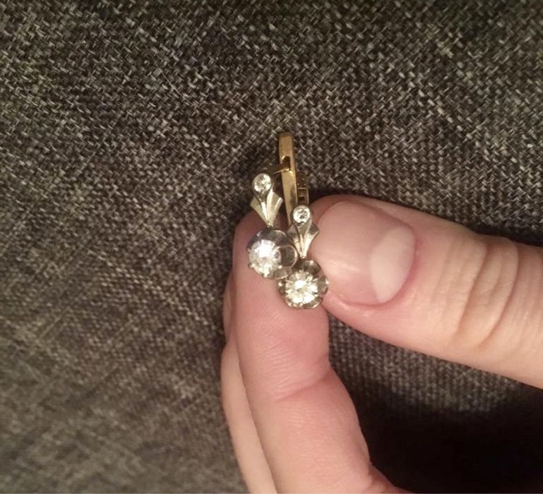 Сережки з діамантами , 1976 рік, КЮЗ (серьги с бриллиантами)