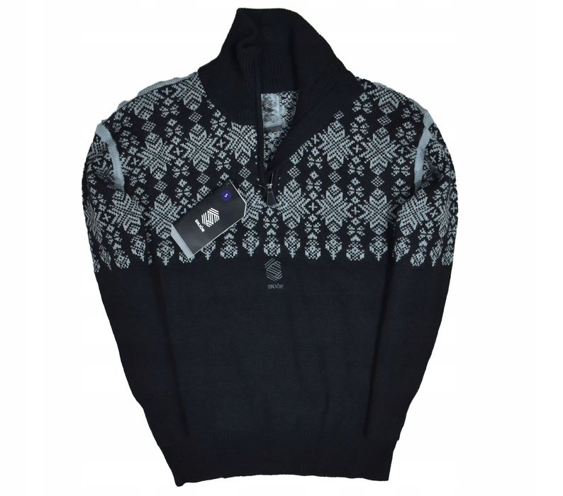 Snjór Męski Wełniany Sweter Trekkingowy Zip Neck S