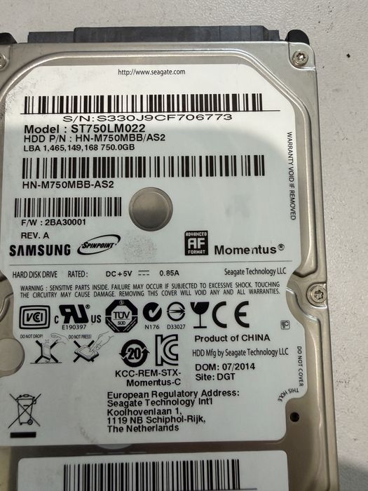 Жорсткий диск HDD Samsung 750 Gb