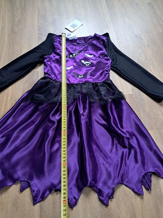 Sukienka strój przebranie 110-122 nietoperz halloween
