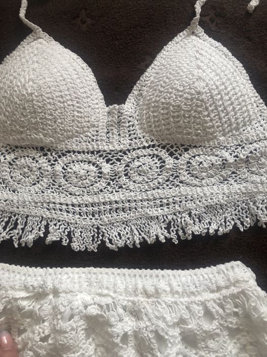 Top i spódnica szydełko