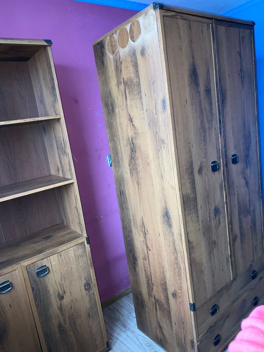 Szafa dwurzwiowa z szufladami Indiana Black Red White