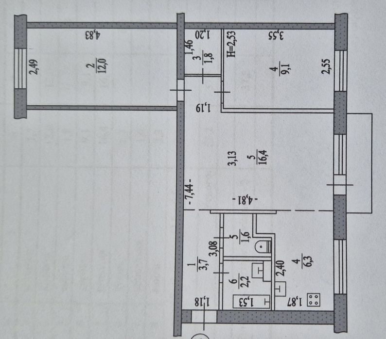 Продам 3-х кімнатну квартиру на Перемоги, 107