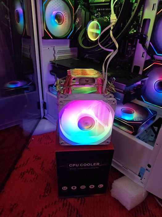 Потужний  RGB баштовий кулер 90мм — 6 мідних трубок! AMD / LGA 2011 / RGB