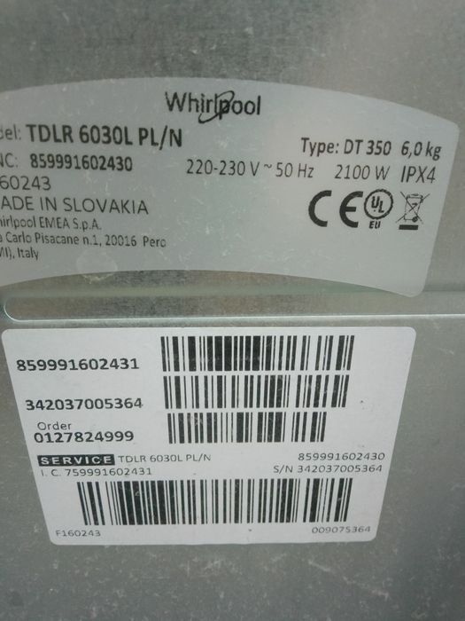 Pralka Whirlpool