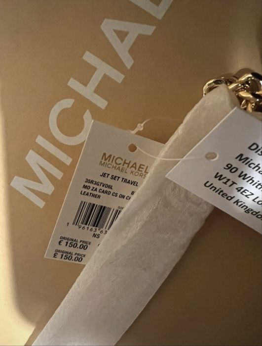 Carteira preto com corrente dourada original michale kors