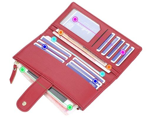 Жіночий гаманець шкіряний довгий червоний чорний женский кошелек