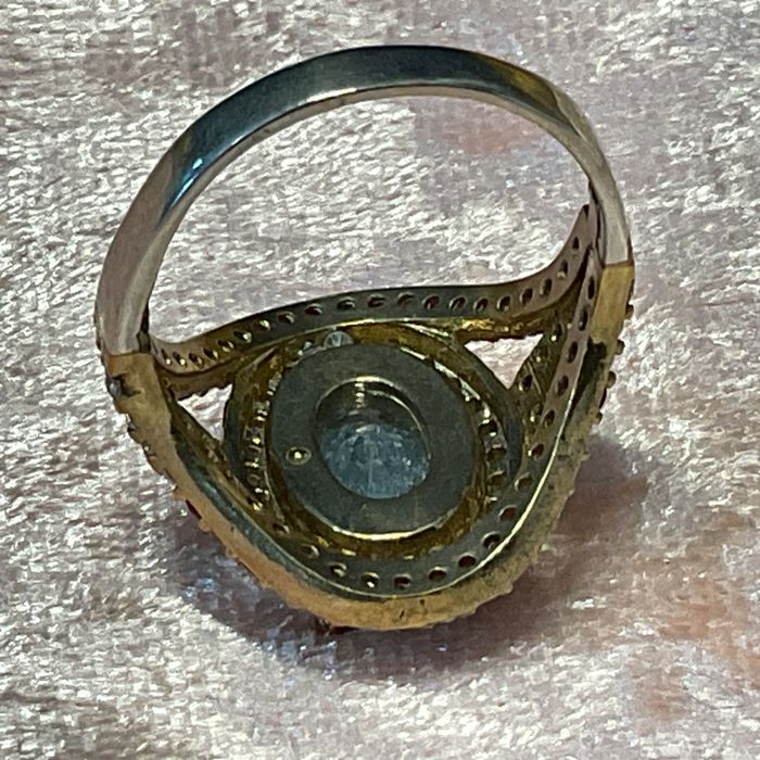Anel senhora prata 925 banho ouro medid,17 m