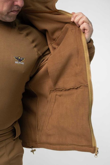 Тактична флісова кофта Військова чоловіча фліска Койот 44-60р Military