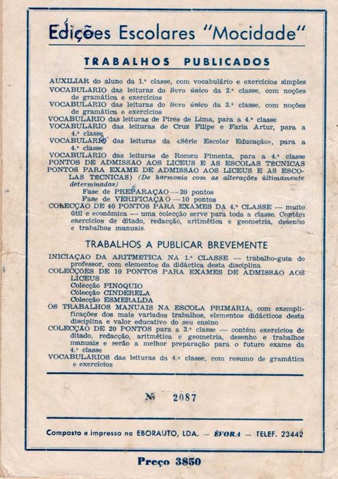 Vocabulário das Leituras do Livro Único da 2.ª Classe