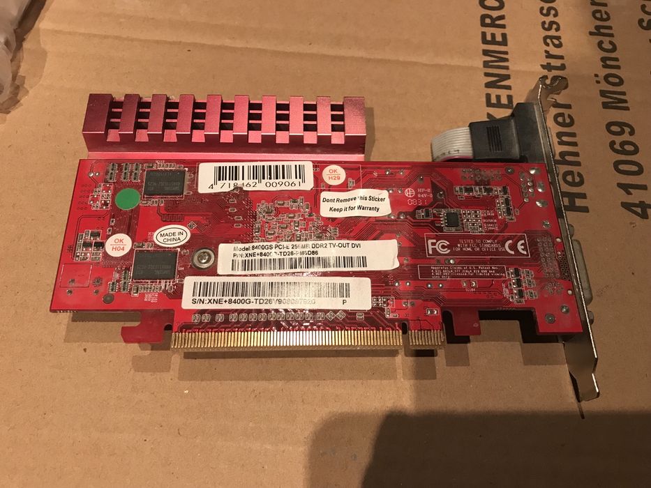Retro Karta graficzna 8400gs pci-e 256mb ddr2 tv-out dvi
