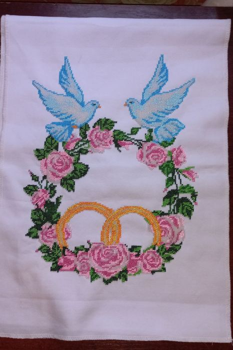 Весільні рушники  вишиті бісером