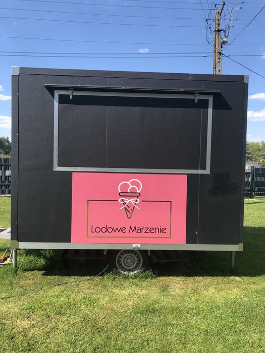 Przyczepa gastronomiczna lody foodtruck gotowy biznes mobilny sezonowy