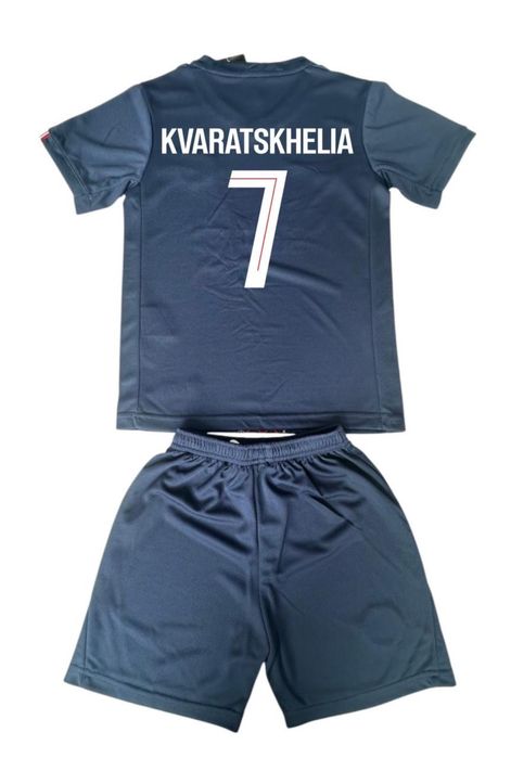 Дитяча футбольна форма Кварацхелія #7 ПСЖ «PSG» Новий сезон 2026! Преміум якість! Вишиті логотипи! Футболка + шорти!