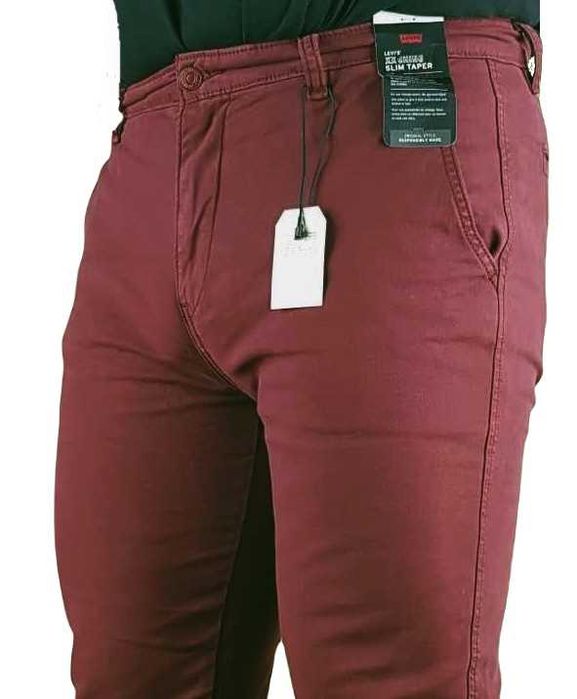 Męskie spodnie Levi's -XX Chino Slim Taper Stretch bordo Levis W34/L34