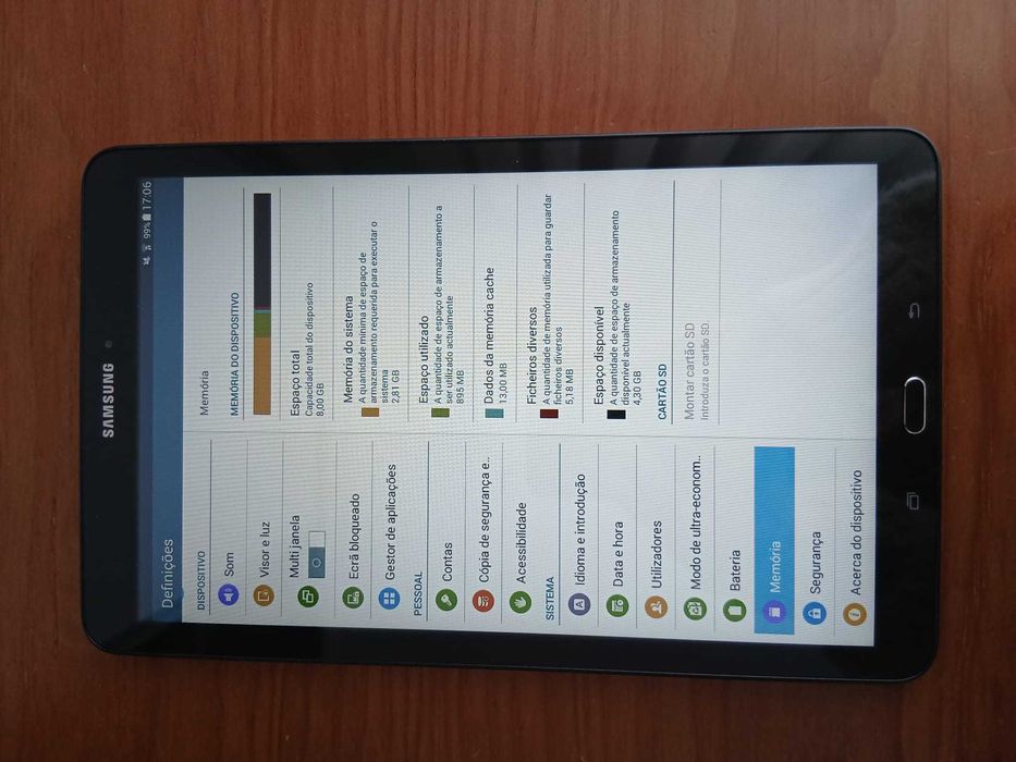 Tablet Samsung Galaxy Tab E | SM-T560 | 8 GB | Software desatualizado!