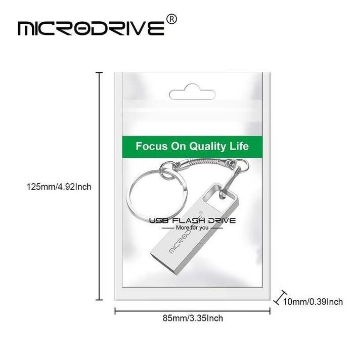Zgrabny Pen Drive Microdrive USB2.0 64GB metalowy