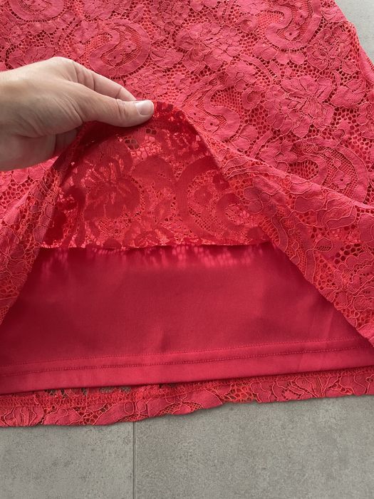 Czerwona koronkowa sukienka 34 XS