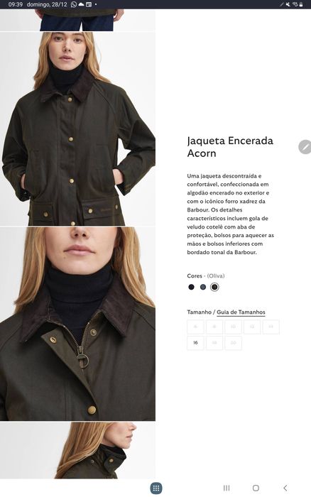 Casaco barbour encerado