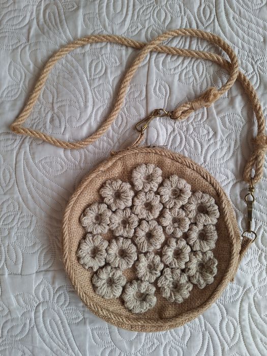 Льняна сумочка, ручна робота.