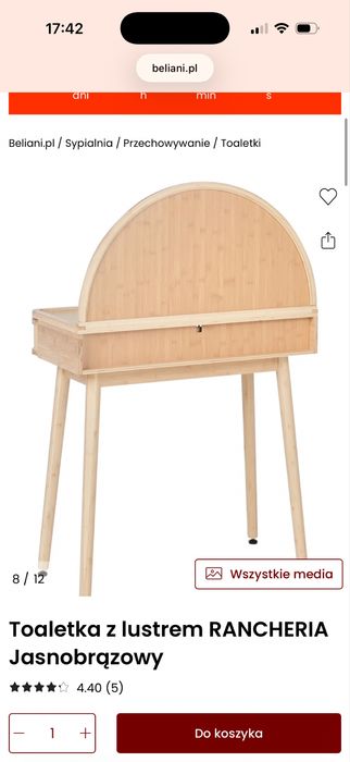 Toaletka Beliani nowa
