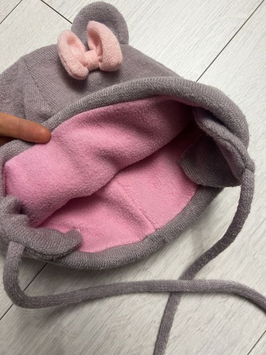 Зимова шапка на флісі, снуд, шарф  3-4 р (52 см) з вушками