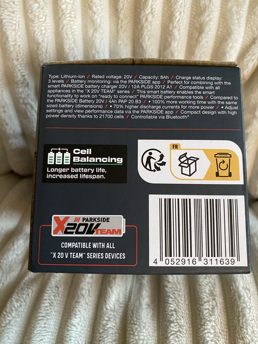 PARKSIDE PERFORMANCE® Akumulator litowo-jonowy Smart 20 V, 8Ah Bateria