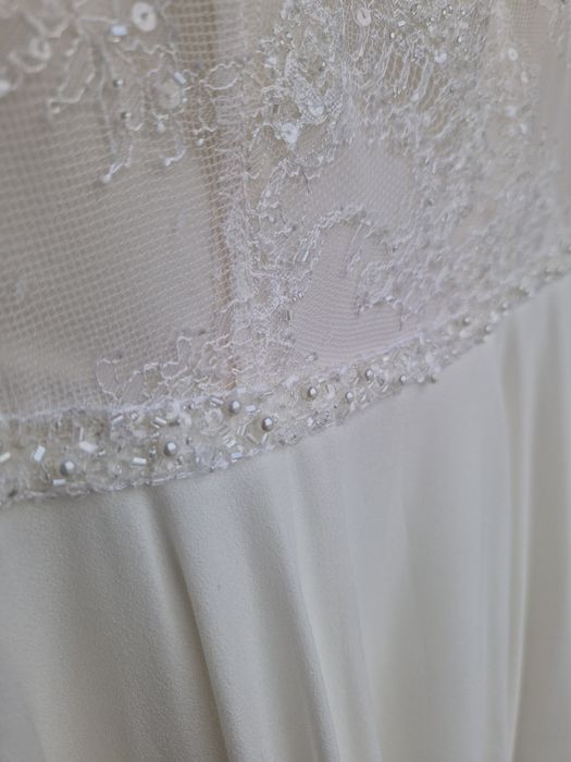 Suknia ślubna szyfon koronka