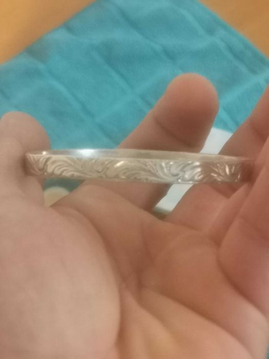 Srebrna branzoletka sztywna Warmet liść 18.47g