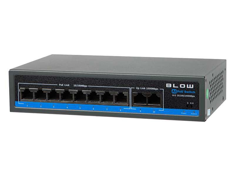 Switch BLOW 8xPoE 100Mb 100W BL-SW10-8P 2UpLink"