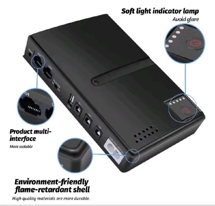 Упс UPS безперебійник для роутера модема DC1018L 4*18650 Li-Ion 18W 5/