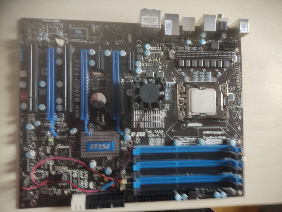 Комплект материнська плата msi x58a-gd65+ intel xeon x5650+ охлад