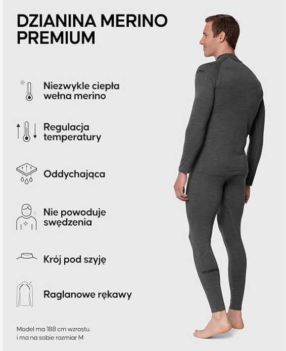 Męski komplet termoaktywny DANISH ENDURANCE z wełny merino - EXTREME