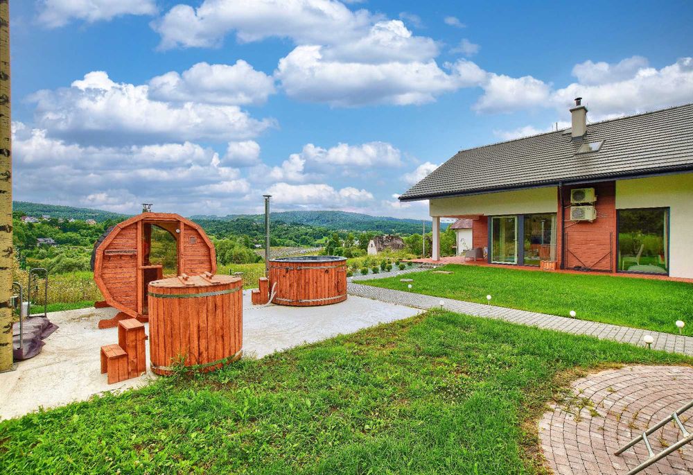 Sylwester Domek ArPioNa na wyłączność sauna jacuzzi ognisko grill piękne widoki,